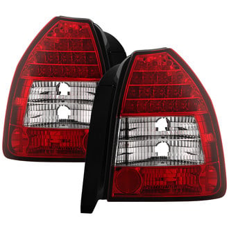 Spyder® - Driver and Passenger Side Chrome/Red LED Tail Lights