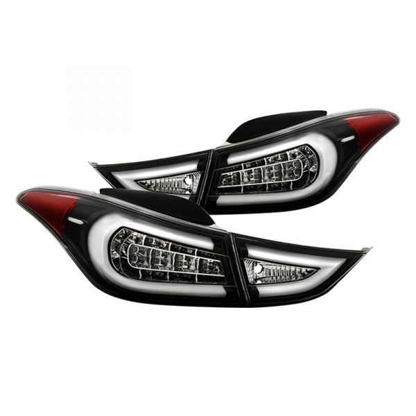 Spyder® - Black Fiber Optic LED Tail Lights, Hyundai Elantra