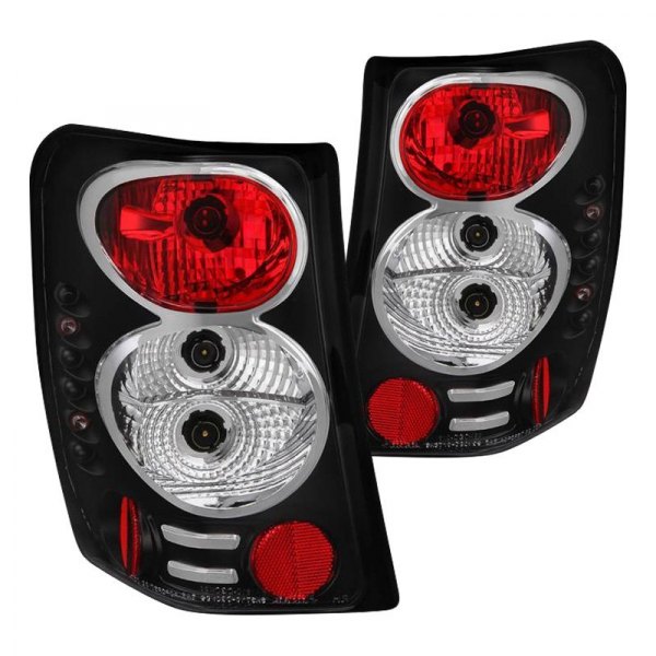 Spyder® - Black/Red Euro Tail Lights, Jeep Grand Cherokee