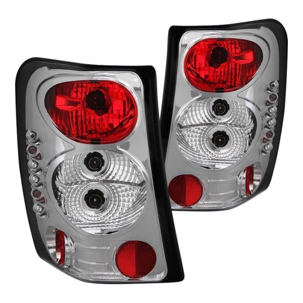 Spyder® - Chrome/Red Euro Tail Lights, Jeep Grand Cherokee