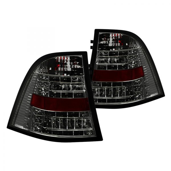 Spyder® - Black Red/Smoke Fiber Optic LED Tail Lights, Mercedes M Class