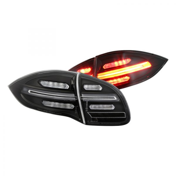 Spyder® - Black Sequential Fiber Optic LED Tail Lights, Porsche Cayenne