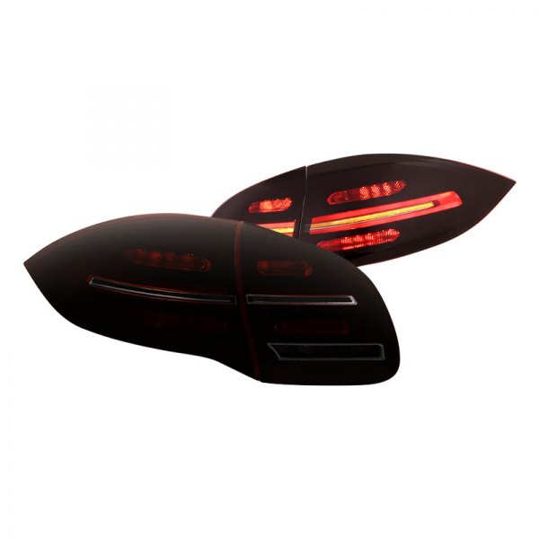 Spyder® - Red/Smoke Sequential Fiber Optic LED Tail Lights, Porsche Cayenne