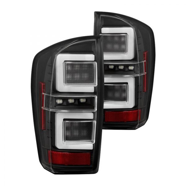 Spyder® - Black Fiber Optic LED Tail Lights, Toyota Tacoma