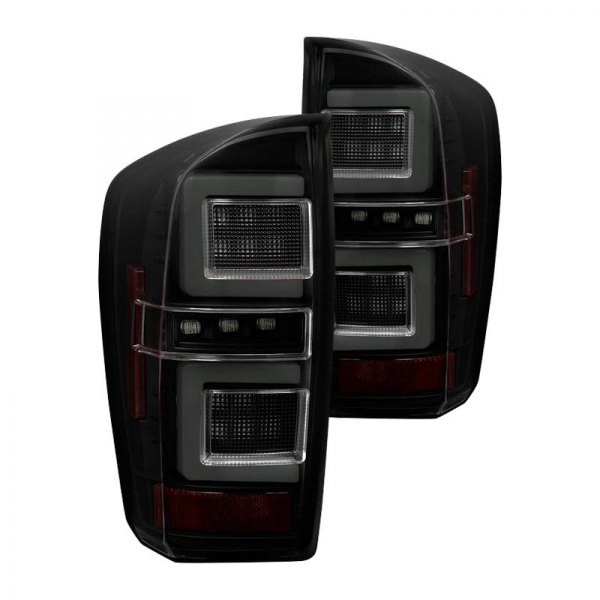 Spyder® - Black/Smoke Fiber Optic LED Tail Lights, Toyota Tacoma
