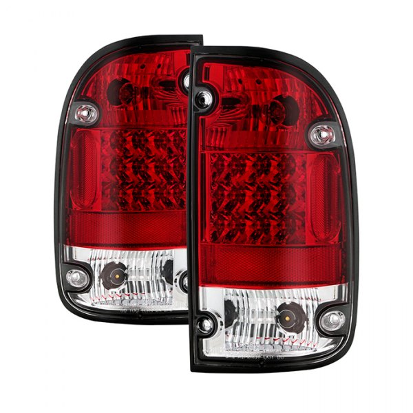 Spyder® - Chrome/Red LED Tail Lights, Toyota Tacoma