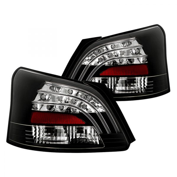 Spyder® - Black Fiber Optic LED Tail Lights, Toyota Yaris