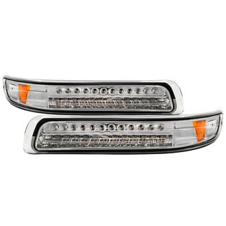 Spyder® - Chrome LED Turn Signal/Parking Lights with Amber Light