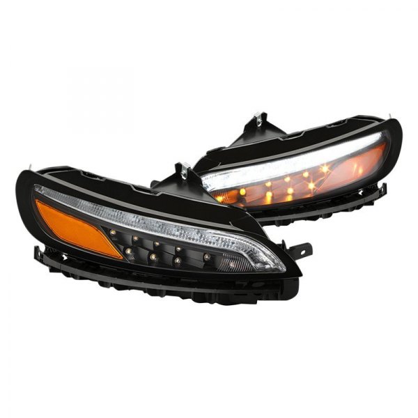Spyder® - Black/Clear/Amber LED Turn Signal/Parking Lights with LEDs, Jeep Cherokee