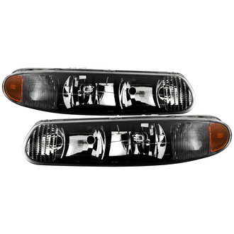 Spyder® - Driver and Passenger Side Black Euro Headlights