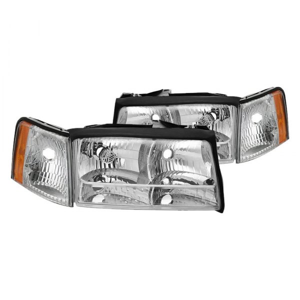 Spyder® - Chrome Factory Style Headlights with Corner Parking Lights, Cadillac Deville