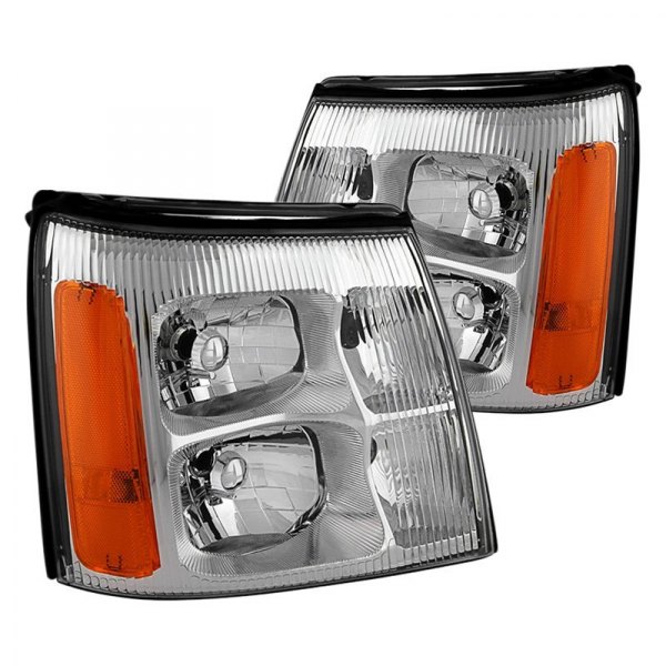 Spyder® - Chrome Factory Style Headlights, Cadillac Escalade