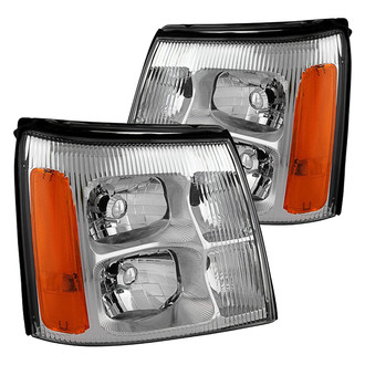 Spyder® - Driver and Passenger Side Chrome Factory Style Headlights