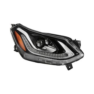 Spyder® - Passenger Side Black Factory Style Projector Headlight with LED DRL