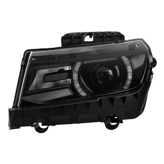 Spyder® - Driver Side Black Factory Style Projector Headlight with LED DRL