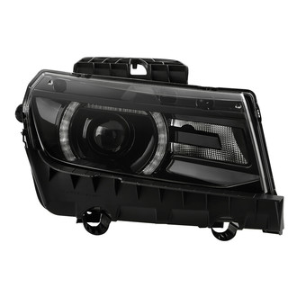 Spyder® - Passenger Side Black Factory Style Projector Headlight with LED DRL