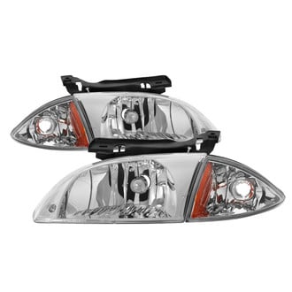 Spyder® - Driver and Passenger Side Chrome Euro Headlights with Corner Lights