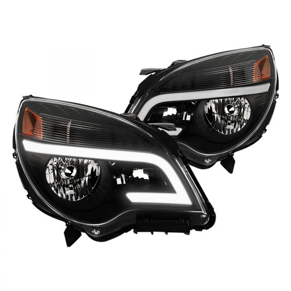 Spyder® - Black LED Light Tube Euro Headlights, Chevy Equinox