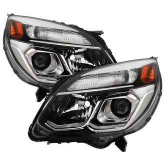Spyder® - Driver and Passenger Side Black/Chrome Factory Style Projector Headlights