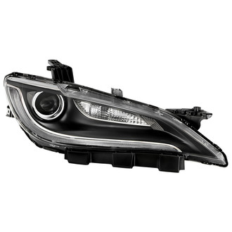 Spyder® - Passenger Side Black Factory Style Projector Headlight with LED DRL