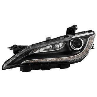 Spyder® - Driver Side Black Factory Style Projector Headlight with LED DRL