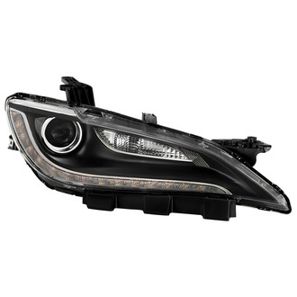 Spyder® - Passenger Side Black Factory Style Projector Headlight with LED DRL