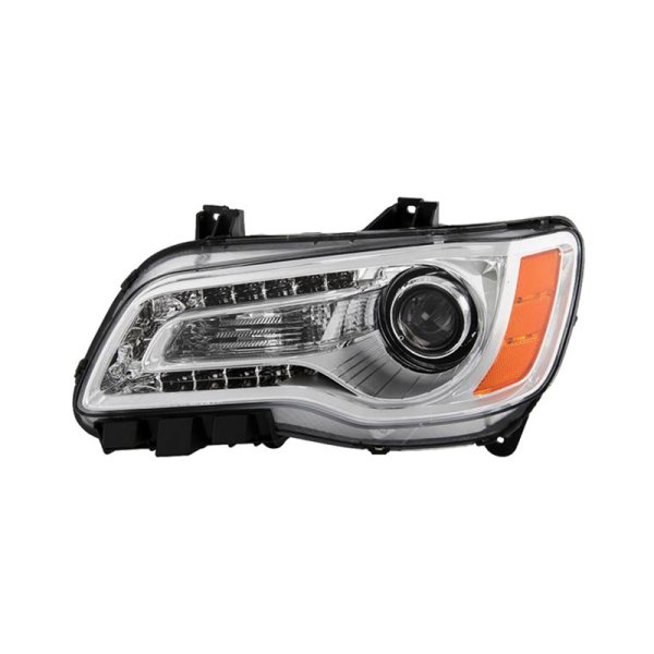 Spyder® - Driver Side Chrome Factory Style Projector Headlight with LED DRL, Chrysler 300