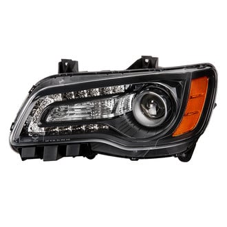 Spyder® - Driver Side Black Projector Headlight with LED DRL