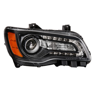 Spyder® - Passenger Side Black Projector Headlight with LED DRL