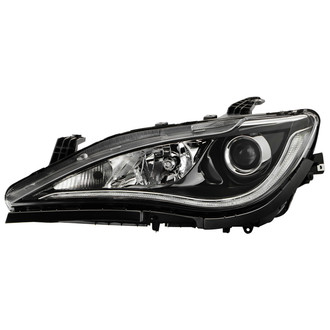 Spyder® - Driver Side Black Factory Style Projector Headlight with LED DRL