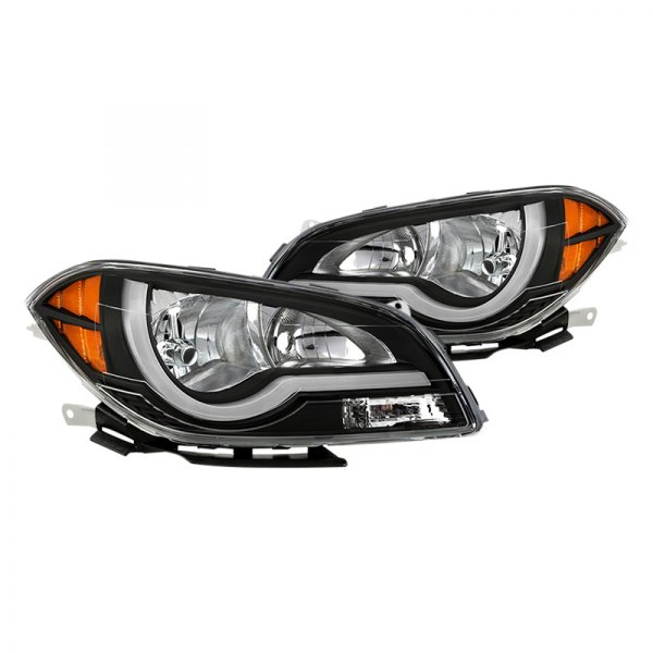 Spyder® - Black LED Light Tube Euro Headlights, Chevy Malibu