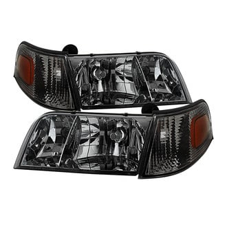 Spyder® - Driver and Passenger Side Chrome/Smoke Euro Headlights with Corner Lights