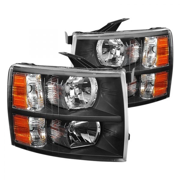 Spyder® - Black Euro Headlights, Chevy Silverado