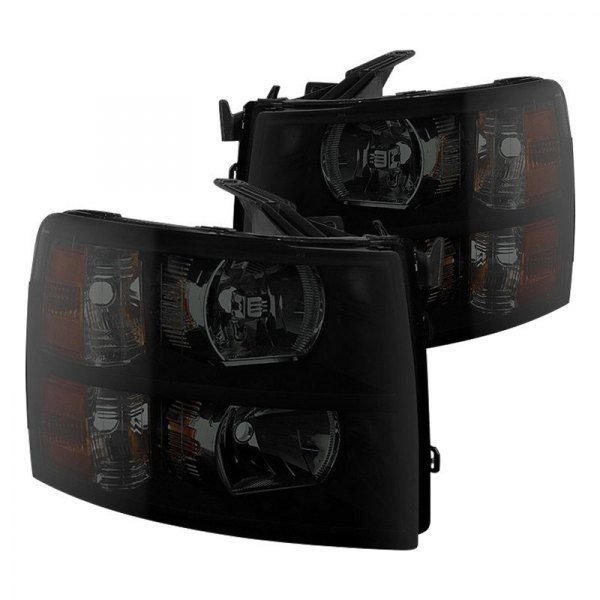 Spyder® - Black/Smoke Euro Headlights, Chevy Silverado