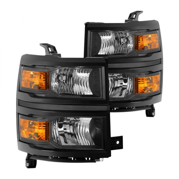 Spyder® - Black Factory Style Headlights, Chevy Silverado