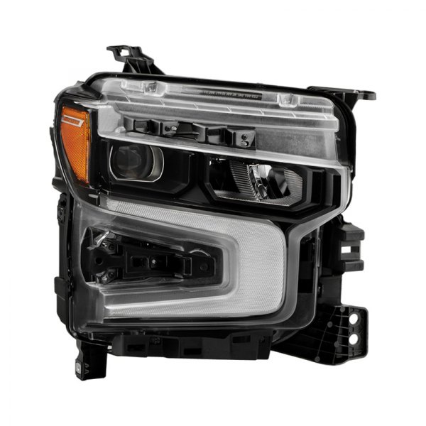 Spyder® - Passenger Side Black Factory Style Projector LED Headlight with Amber DRL