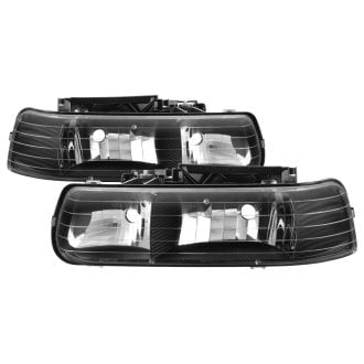 Spyder® - Driver and Passenger Side Black Euro Headlights