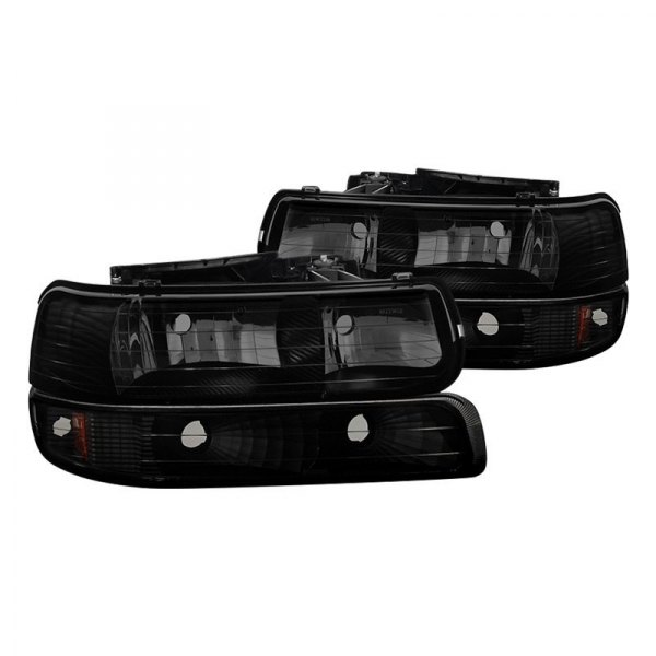 Spyder® - Black/Smoke Euro Headlights with Bumper Lights