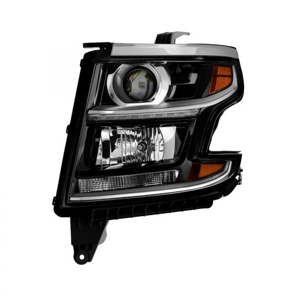 Spyder® - Driver Side Black Factory Style Headlight with LED DRL, Chevy Suburban