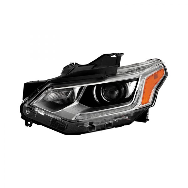 Spyder® - Driver Side Black/Chrome Factory Style Projector Headlight with LED DRL, Chevy Traverse