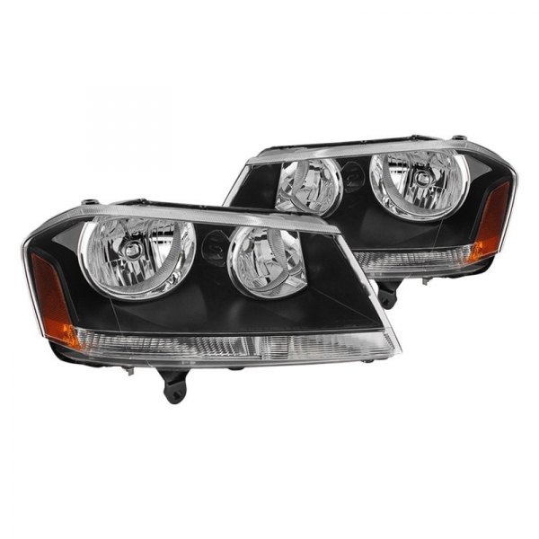 Spyder® - Black Factory Style Headlights, Dodge Avenger