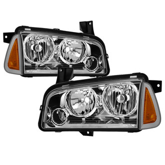 Spyder® - Driver and Passenger Side Chrome Euro Headlights with Corner Lights