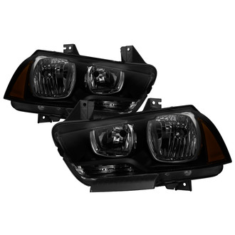 Spyder® - Driver and Passenger Side Black/Smoke Euro Headlights