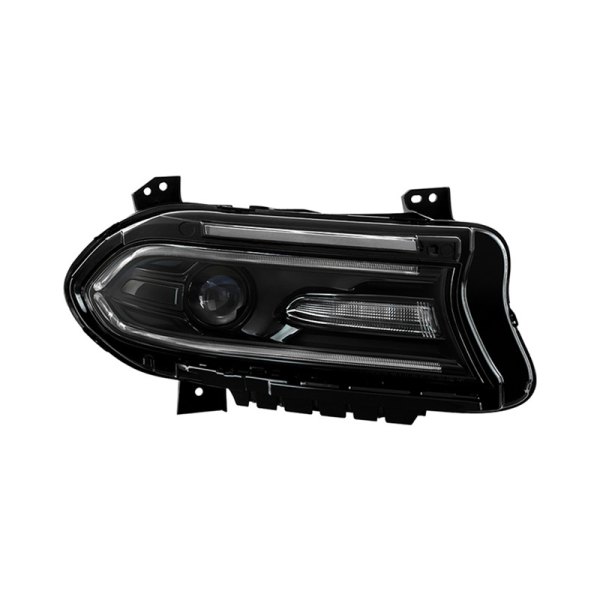 Spyder® - Passenger Side Black Factory Style LED DRL Bar Projector Headlight, Dodge Charger