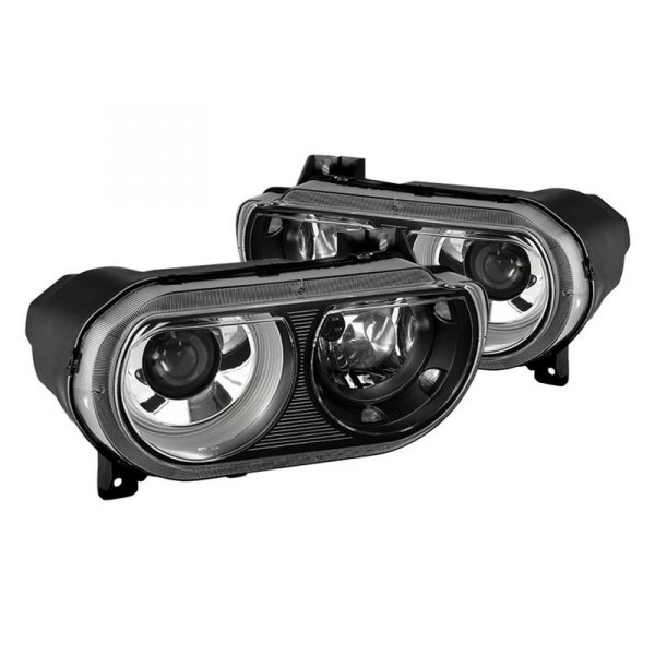 Spyder® - Black Projector Headlights, Dodge Challenger