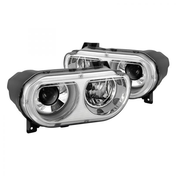 Spyder® - Chrome Projector Headlights, Dodge Challenger