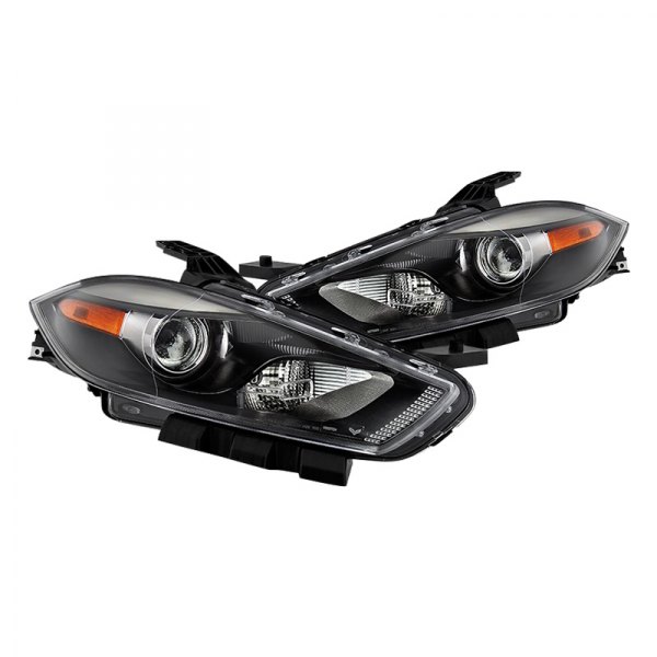 Spyder® - Driver and Passenger Side Black Factory Style Projector Headlights, Dodge Dart