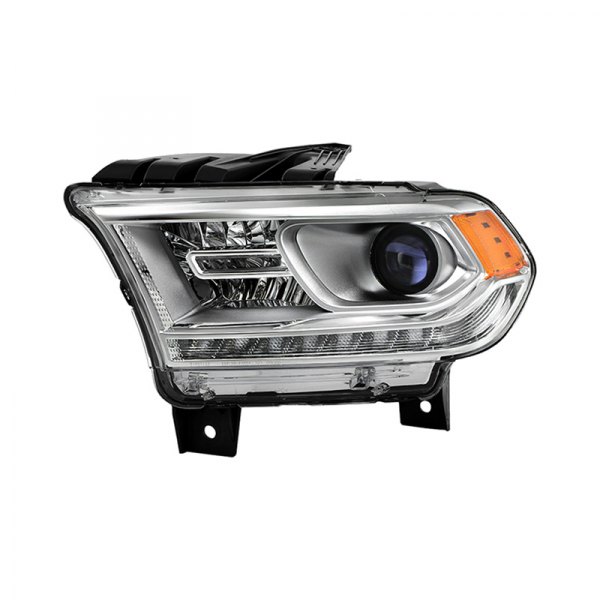 Spyder® - Driver Side Chrome Factory Style Projector Headlight with LED DRL, Dodge Durango