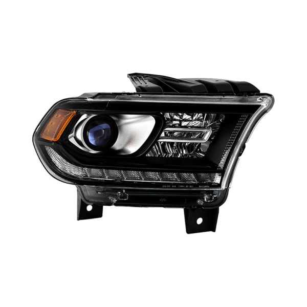 Spyder® - Passenger Side Black Factory Style Projector Headlights with LED DRL, Dodge Durango