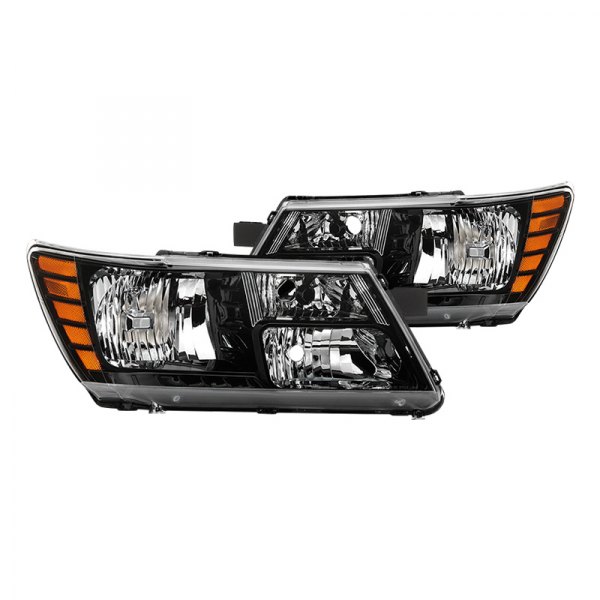 Spyder® - Driver and Passenger Side Chrome Euro Headlights, Dodge Journey